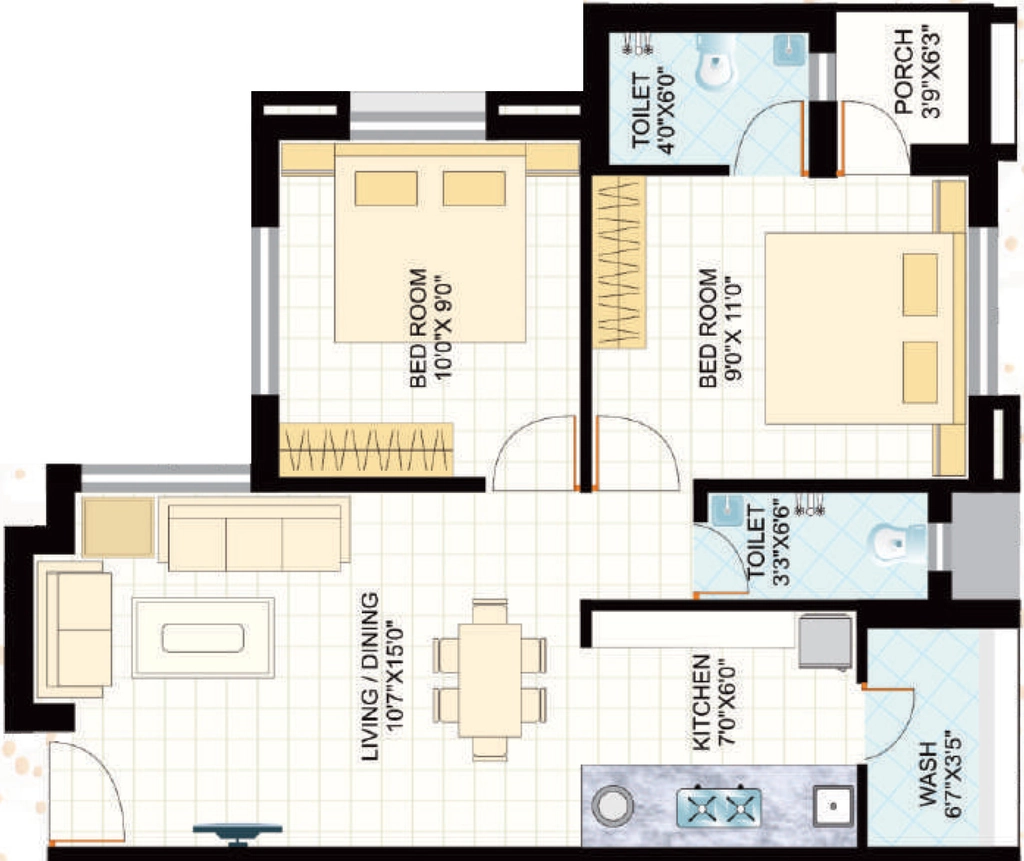2 BHK Flat in Deepak Utkarsh Residency in Rail Nagar, Rajkot - Image 931350