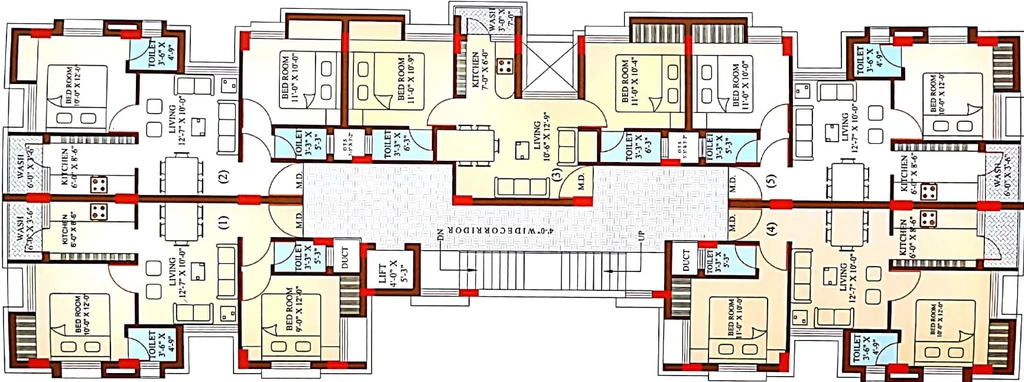 Floor Plan of Vrundavan Heights in Madhapar, Rajkot - Image 435742