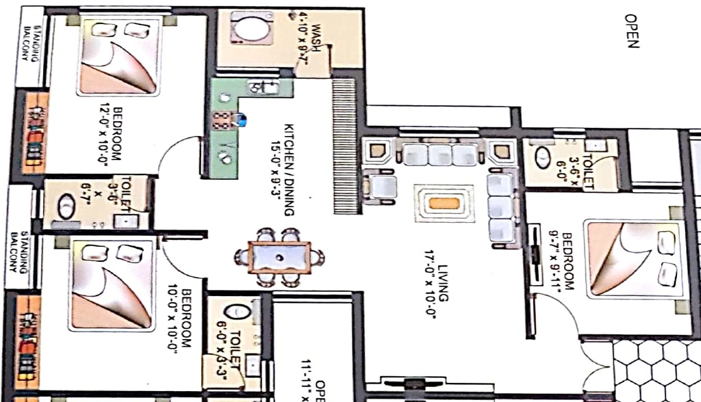 3 BHK Flat in Yogendrasinh Yogi Heights in Madhapar, Rajkot - Image 931354