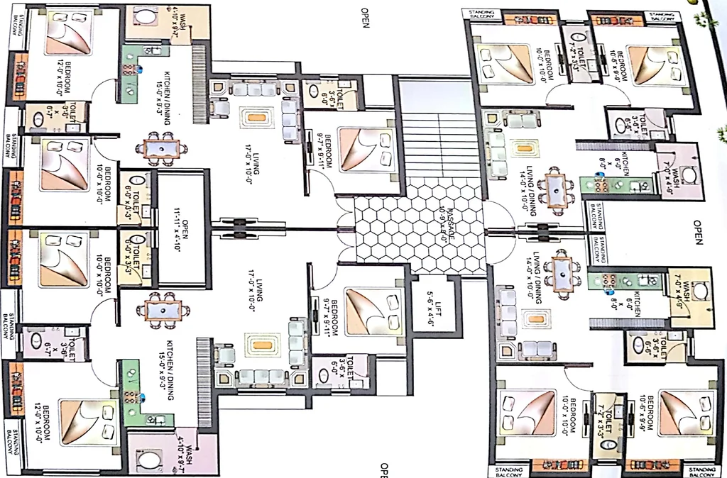 Floor Plan of Yogendrasinh Yogi Heights in Madhapar, Rajkot - Image 435747