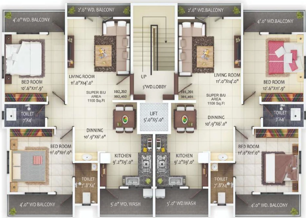 Floor Plan of Mahalaxmi Aura in Manish Nagar, Nagpur - Image 435767