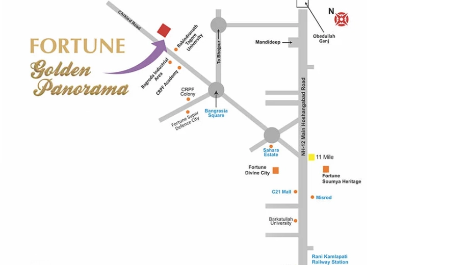 Location of Fortune Golden Panorama in null, Bhopal - Image 436052