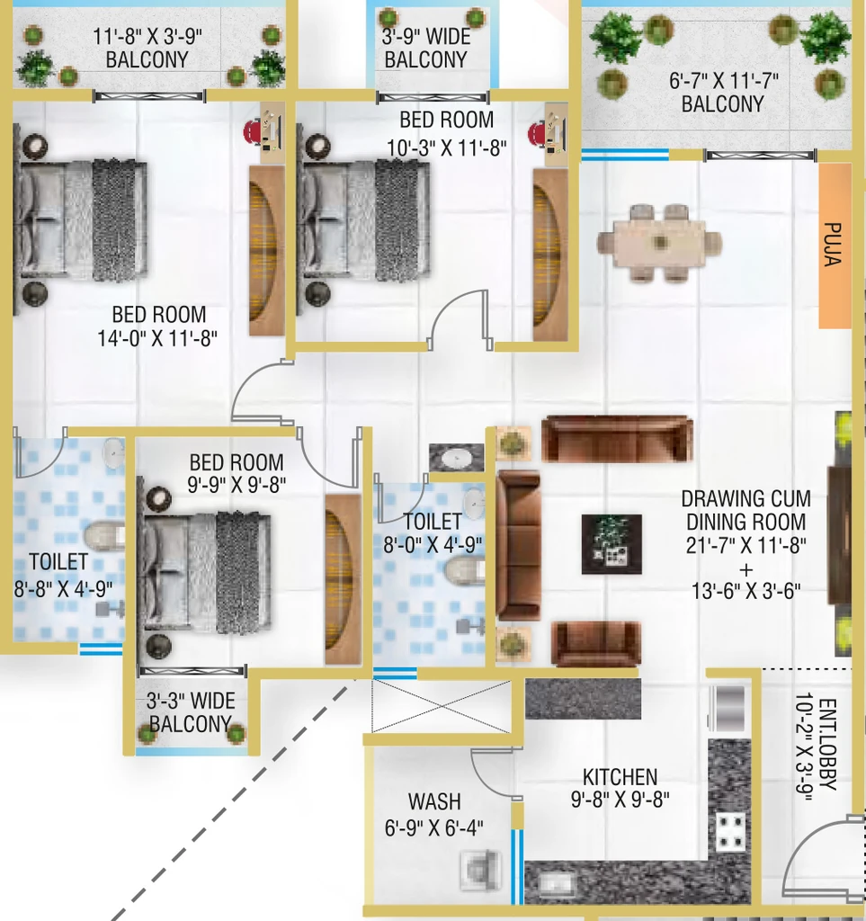 3 BHK Flat in Maxx Regalia in Beltarodi, Nagpur - Image 931362