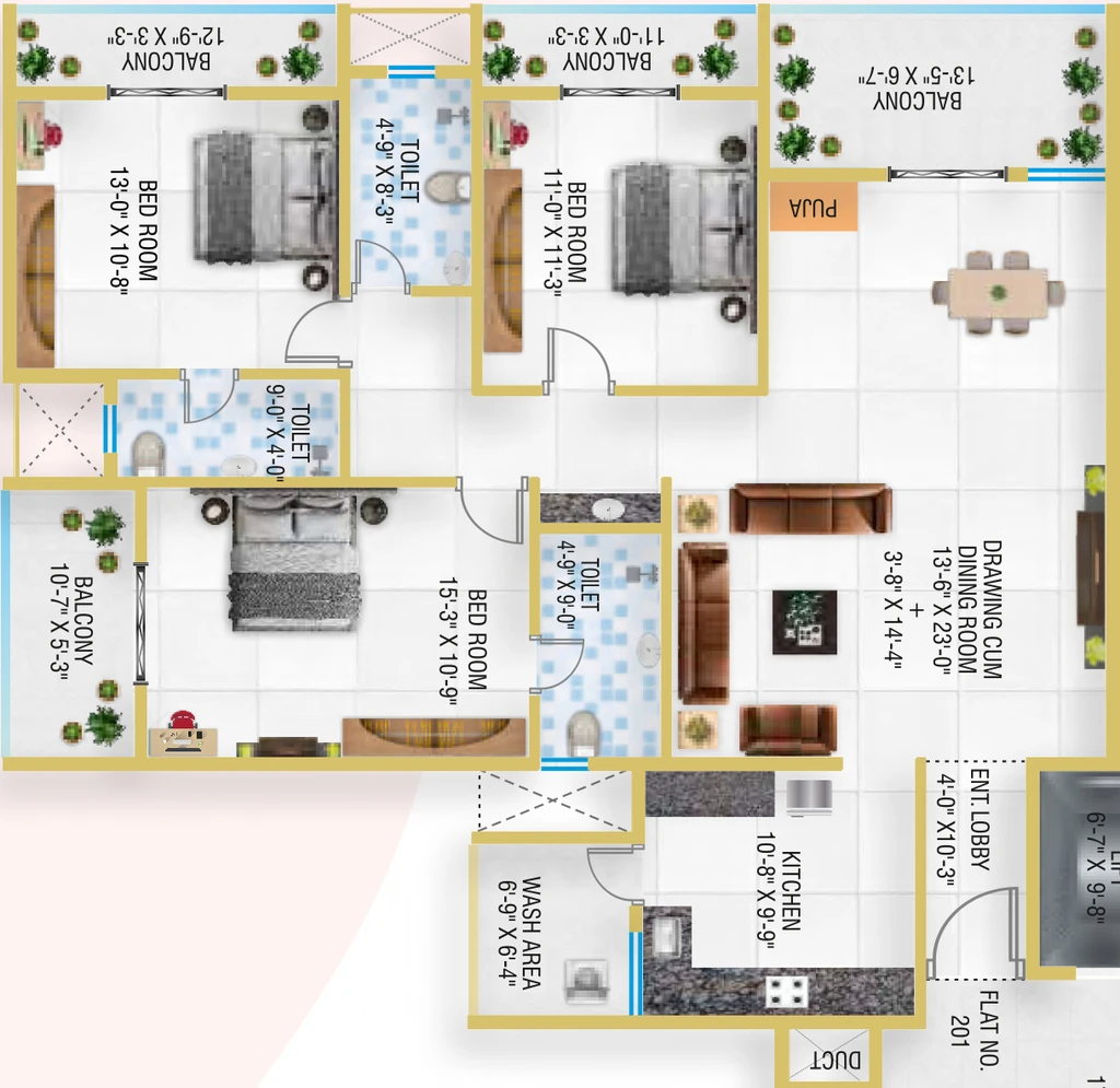3 BHK Flat in Maxx Regalia in Beltarodi, Nagpur - Image 931364