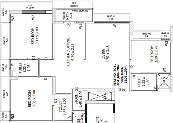 3 BHK Flat in Akshat Asopalav Silver in Vavdi, Rajkot - Image 931366
