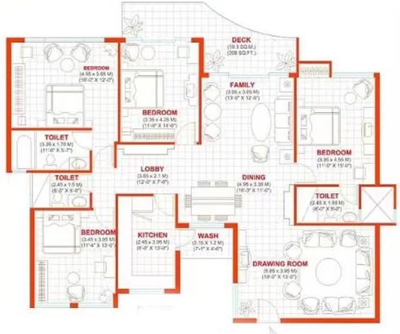 4 BHK Flat in Lilasons Kanha Towers in Arera Colony, Bhopal - Image 931379