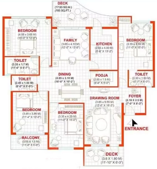4 BHK Flat in Lilasons Kanha Towers in Arera Colony, Bhopal - Image 931380