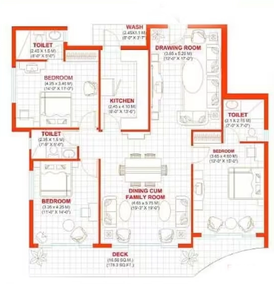 3 BHK Flat in Lilasons Kanha Towers in Arera Colony, Bhopal - Image 931378