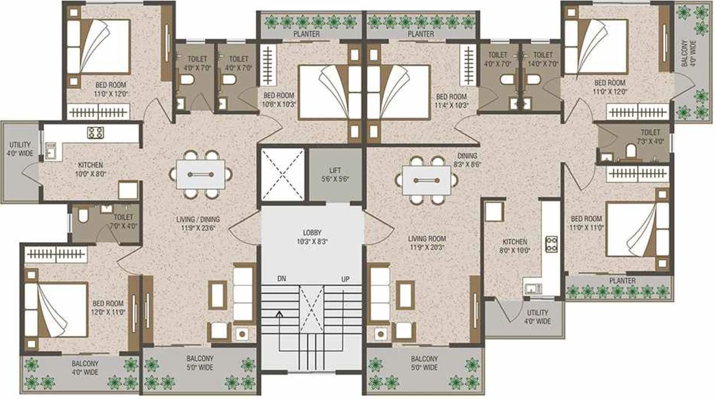 Floor Plan of Nanis Vedant Onyx in Sonegaon, Nagpur - Image 435855