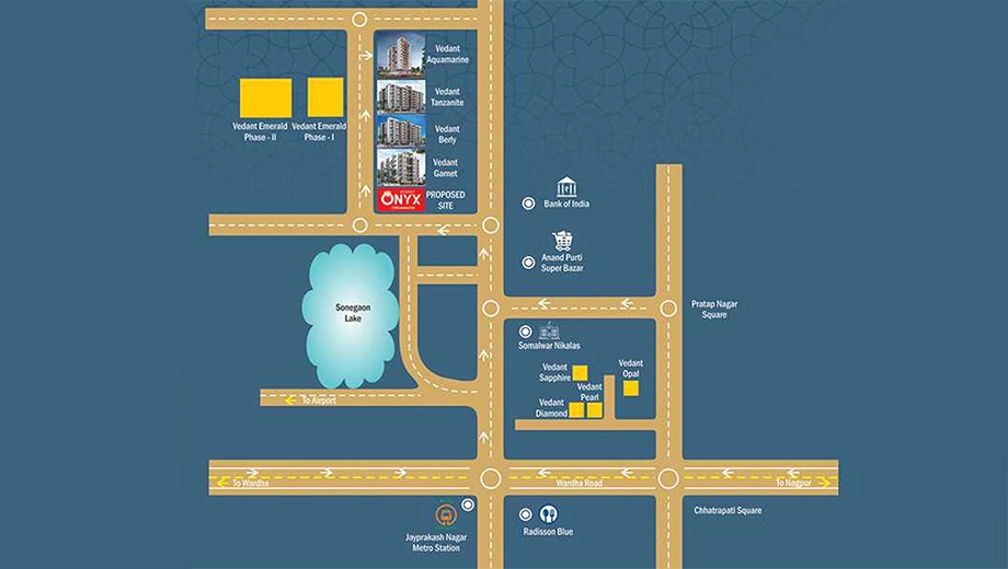 Location of Nanis Vedant Onyx in Sonegaon, Nagpur - Image 435854