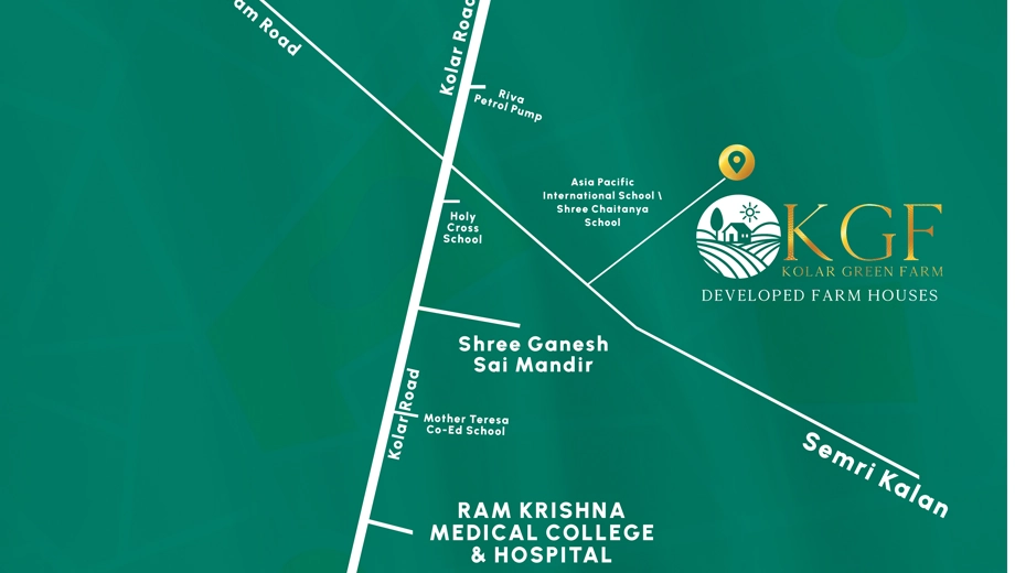 Location of KGF Kolar Green Farm in Kolar Road, Bhopal - Image 435860