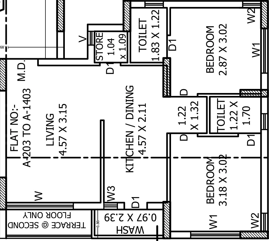 2 BHK Flat in Landmark Asopalav Height in Vavdi, Rajkot - Image 931388