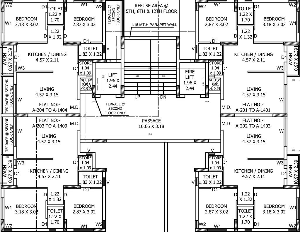 Floor Plan of Landmark Asopalav Height in Vavdi, Rajkot - Image 435877
