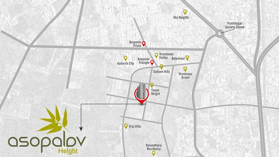 Location of Landmark Asopalav Height in Vavdi, Rajkot - Image 435875