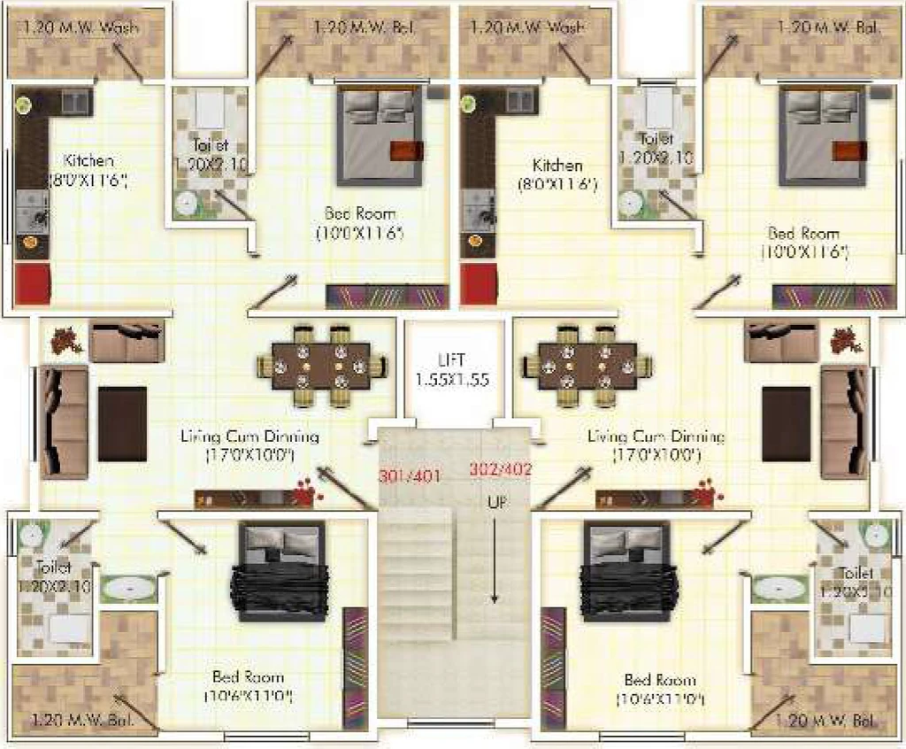 Floor Plan of Onkar Anita Enclave in Manish Nagar, Nagpur - Image 435881