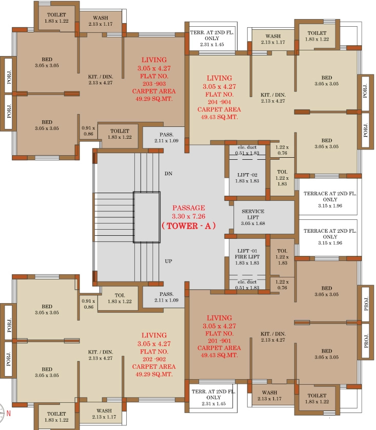 Floor Plan of Aadarsh Exotica in Vavdi, Rajkot - Image 435928