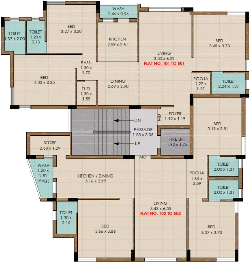 Floor Plan of Aadarsh Gold in Kotharia, Rajkot - Image 435949