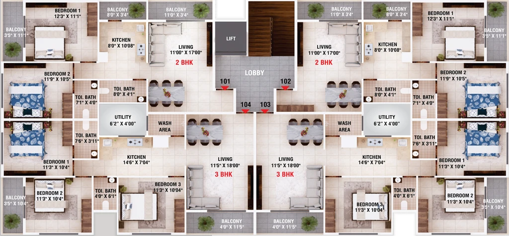 Floor Plan of Sai The Skyline in Hudkeshwar, Nagpur - Image 435954