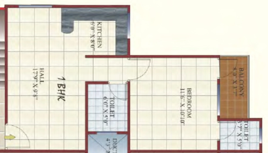 1 BHK Flat in Shriram Colonizers Ganga Heights 2 in Bairagarh Chichali, Bhopal - Image 931406