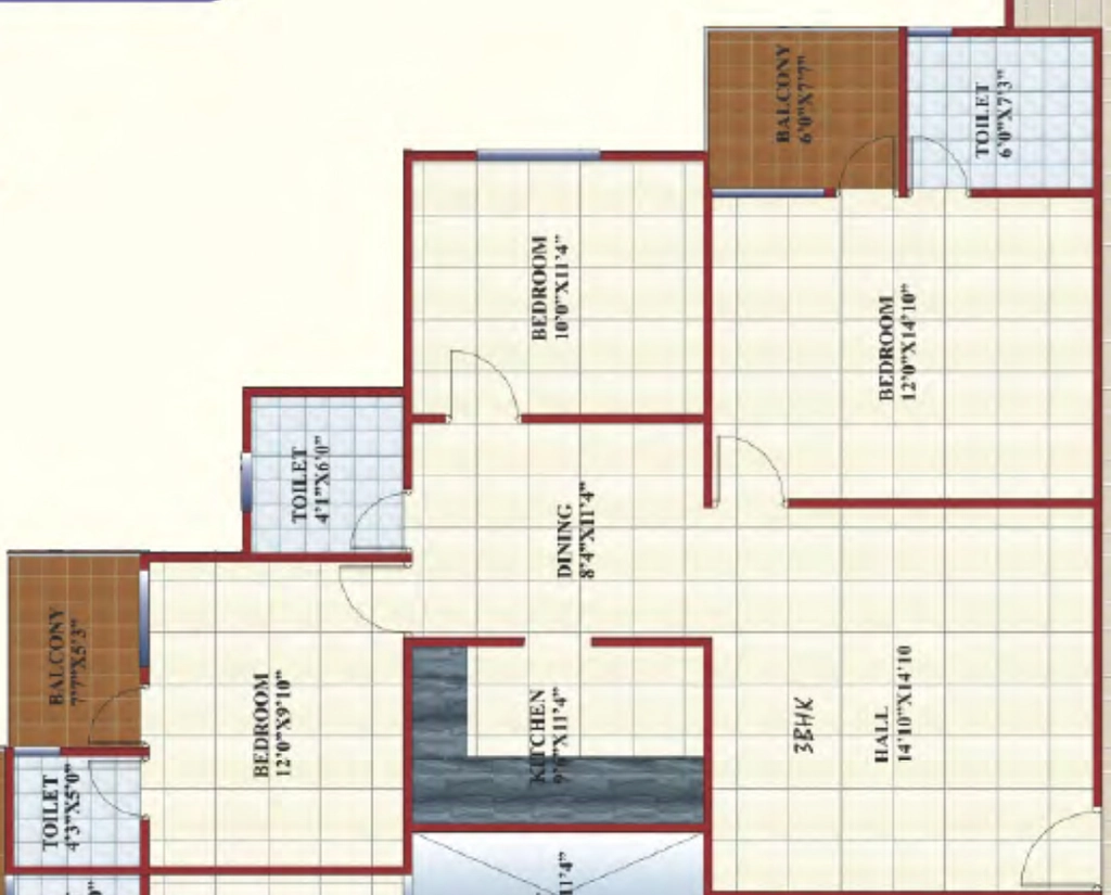 3 BHK Flat in Shriram Colonizers Ganga Heights 2 in Bairagarh Chichali, Bhopal - Image 931408