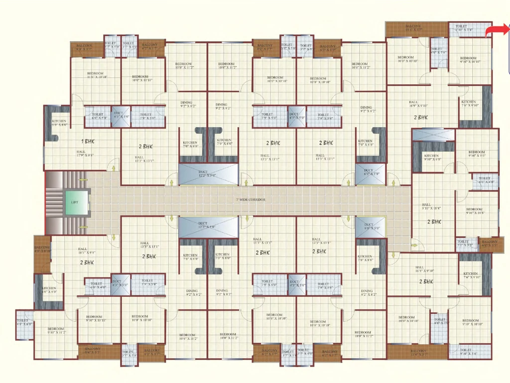 Floor Plan of Shriram Colonizers Ganga Heights 2 in Bairagarh Chichali, Bhopal - Image 435966