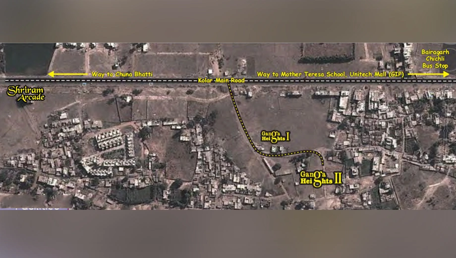 Location of Shriram Colonizers Ganga Heights 2 in Bairagarh Chichali, Bhopal - Image 435962