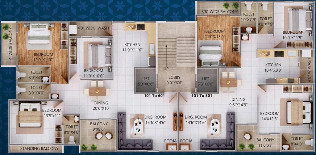 Floor Plan of Smart Sai Villa 7 in Manish Nagar, Nagpur - Image 435967