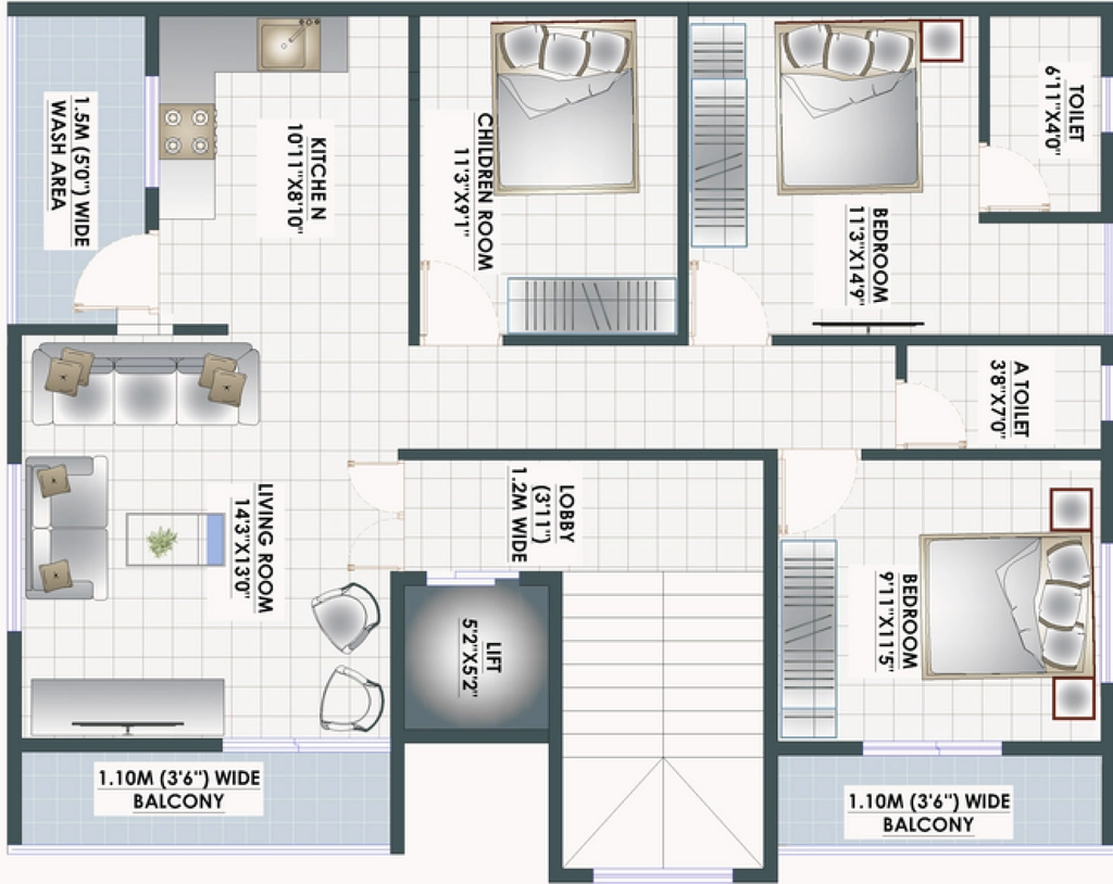 3 BHK Flat in Sairaj Avir Residency in Manish Nagar, Nagpur - Image 931415