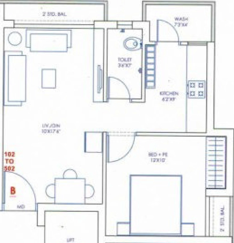 1 BHK Flat in Nihar Aangan One in Vavdi, Rajkot - Image 931418