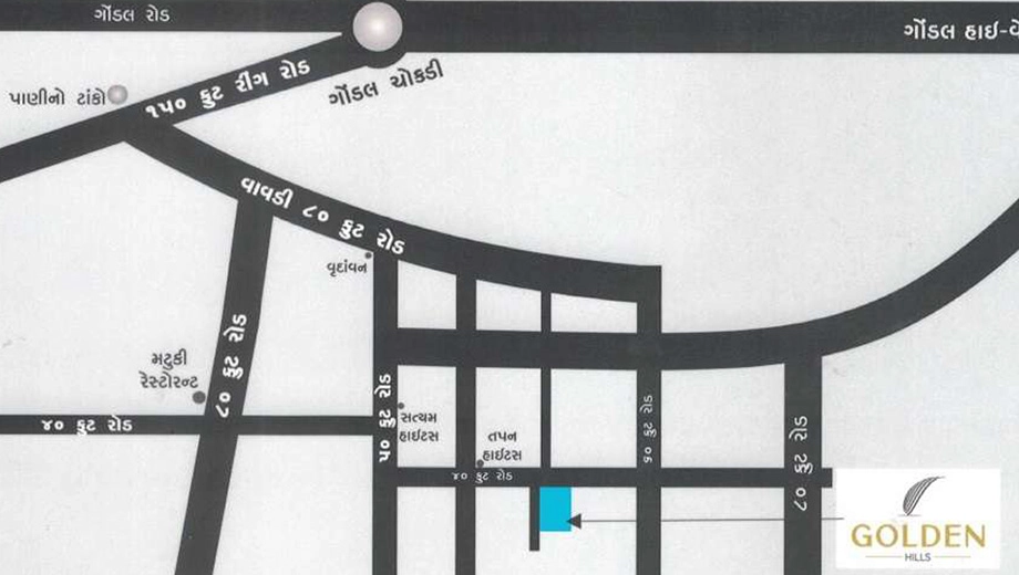 Location of Mamta Golden Hills in Vavdi, Rajkot - Image 436067