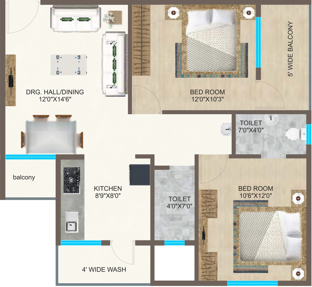 2 BHK Flat in Shree Jasmin Springs in New Manish Nagar, Nagpur - Image 931443