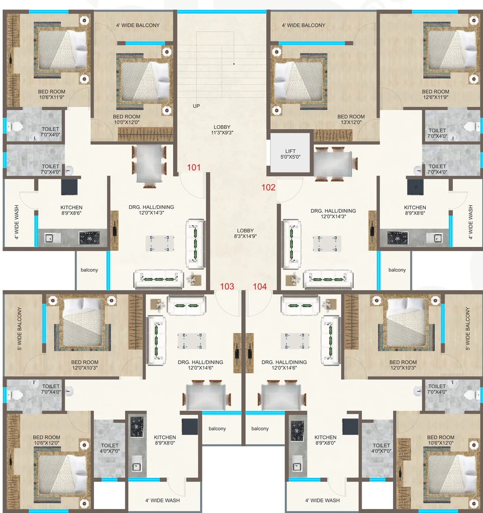 Floor Plan of Shree Jasmin Springs in New Manish Nagar, Nagpur - Image 436074