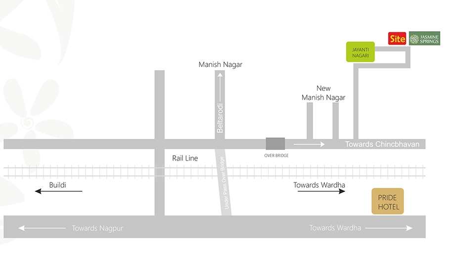 Location of Shree Jasmin Springs in New Manish Nagar, Nagpur - Image 436073