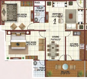 2 BHK Flat in Shriram Traders Ganga Heights 1 in Bairagarh Chichali, Bhopal - Image 931452