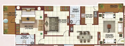 2 BHK Flat in Shriram Traders Ganga Heights 1 in Bairagarh Chichali, Bhopal - Image 931453