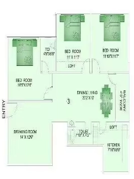 3 BHK Flat in Sagar Royal Villas in Bagmugaliya, Bhopal - Image 931458
