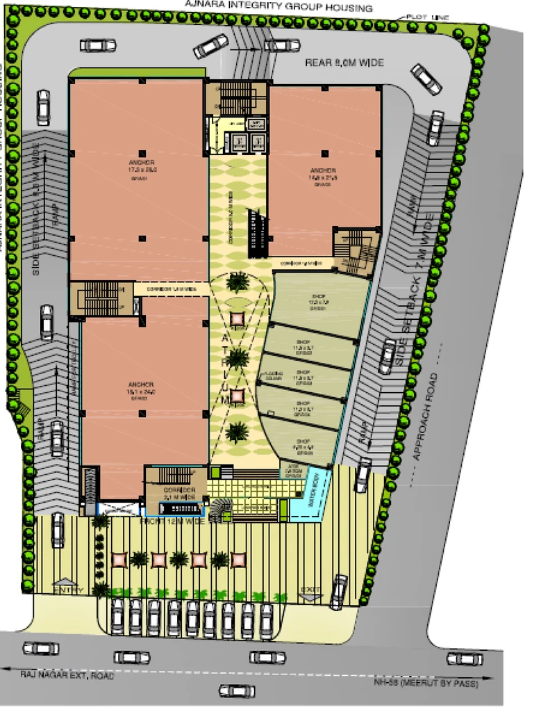 Floor Plan of Ajnara City Centre in Raj Nagar Extension, Ghaziabad - Image 436136