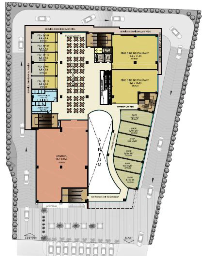 Floor Plan of Ajnara City Centre in Raj Nagar Extension, Ghaziabad - Image 436131
