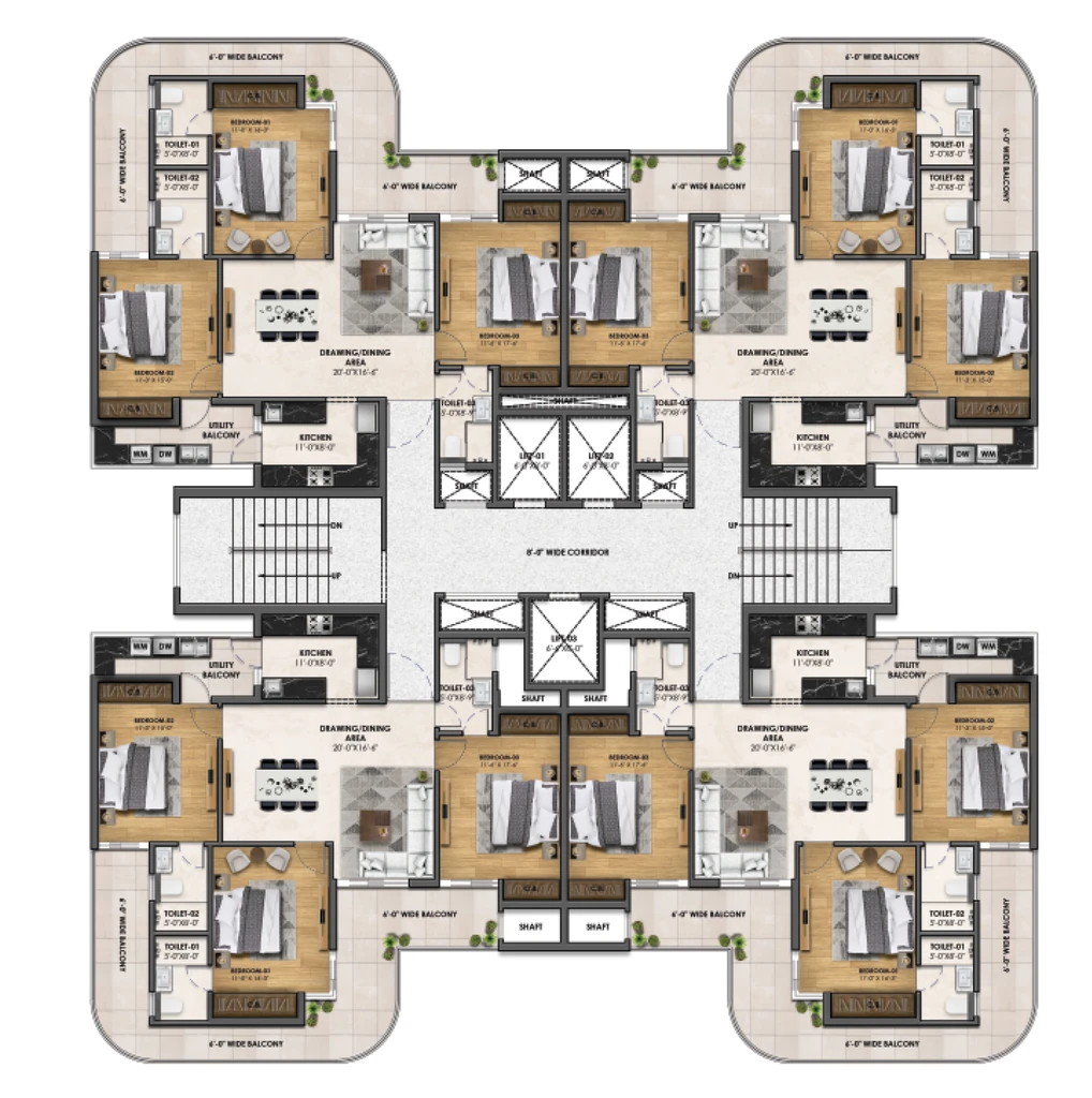 Floor Plan of Atlantis Heights in Zirakpur, Chandigarh - Image 436194