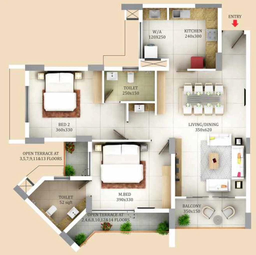 2 BHK Flat in SFS Olympia Apartments in Karyavattom, Thiruvananthapuram - Image 931546