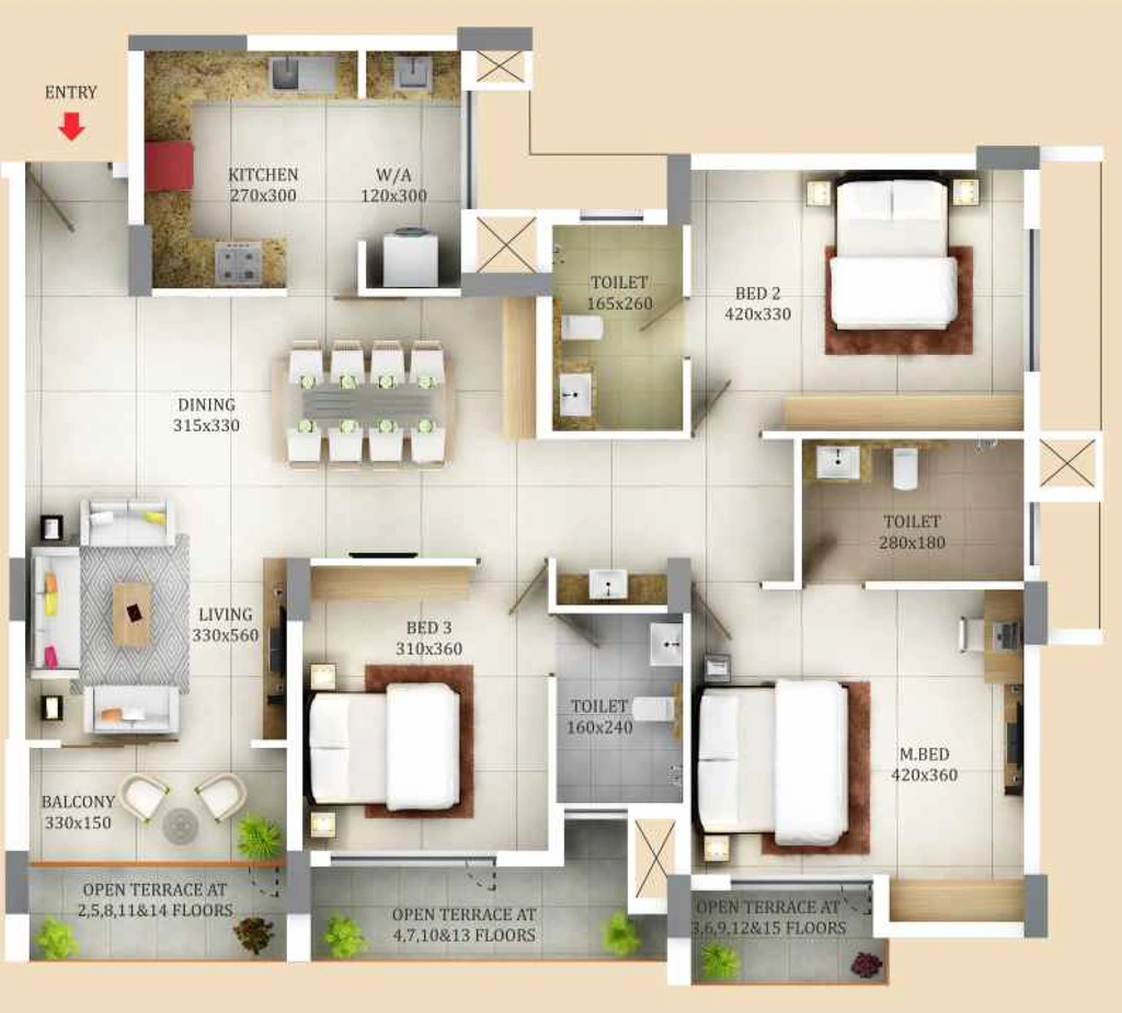 3 BHK Flat in SFS Olympia Apartments in Karyavattom, Thiruvananthapuram - Image 931548
