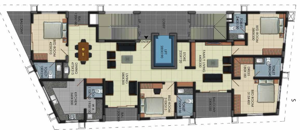 4 BHK Flat in SI Tana in Ambalamukku, Thiruvananthapuram - Image 931540