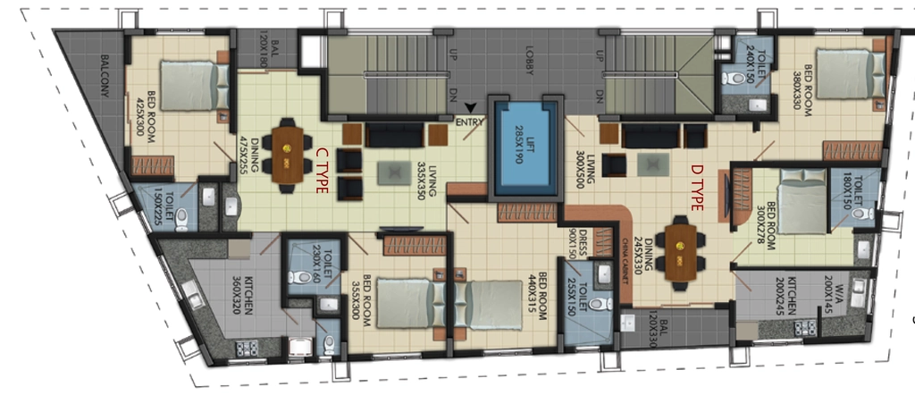 Floor Plan of SI Tana in Ambalamukku, Thiruvananthapuram - Image 436318