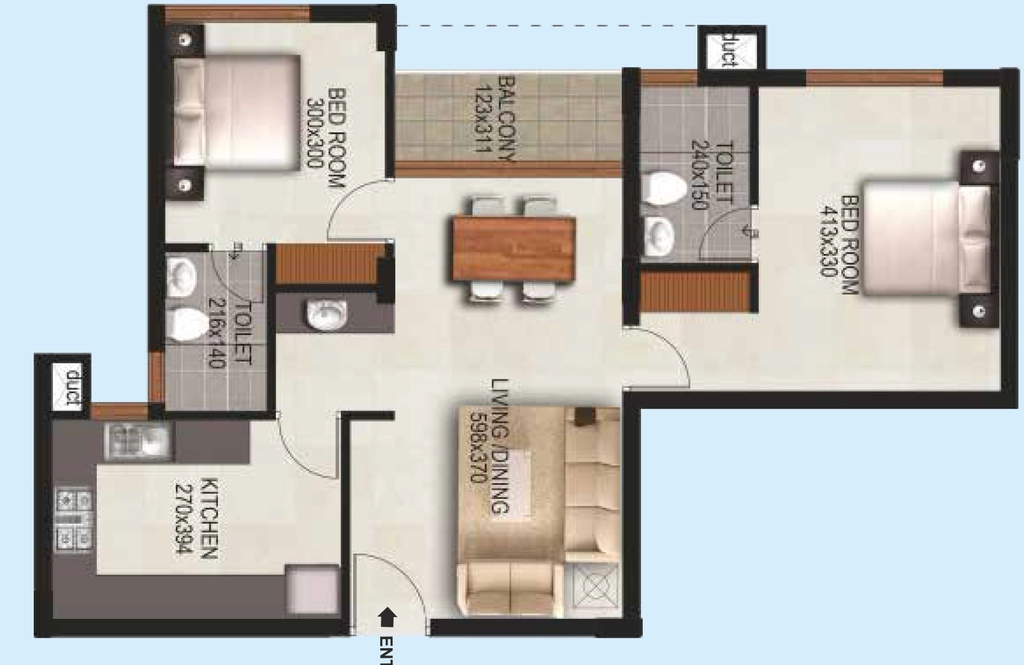 2 BHK Flat in Silver Castle Springs in Mukkolakkal, Thiruvananthapuram - Image 931522