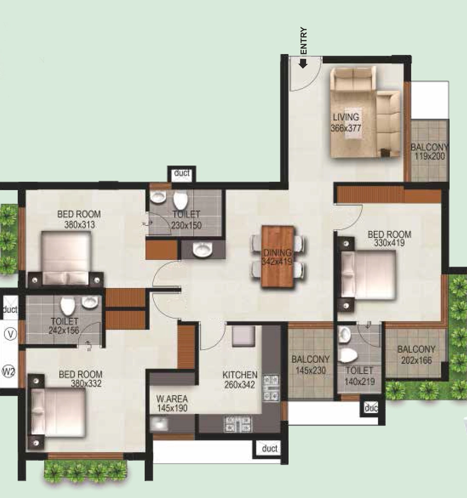 3 BHK Flat in Silver Castle Springs in Mukkolakkal, Thiruvananthapuram - Image 931526