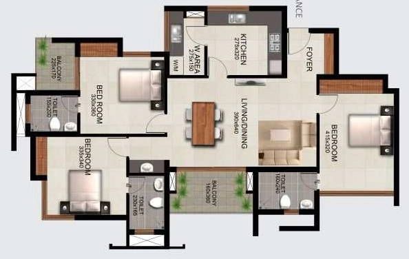 3 BHK Flat in Silver Castle Winter Leaf in Vattiyoorkavu, Thiruvananthapuram - Image 931521