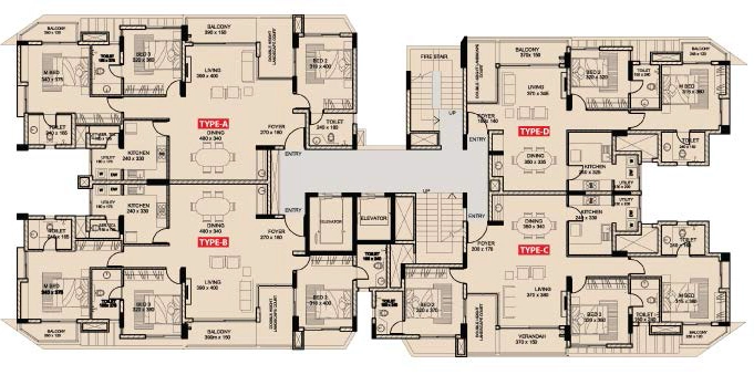Floor Plan of Skyline Campus Heights in Sreekariyam, Thiruvananthapuram - Image 436250