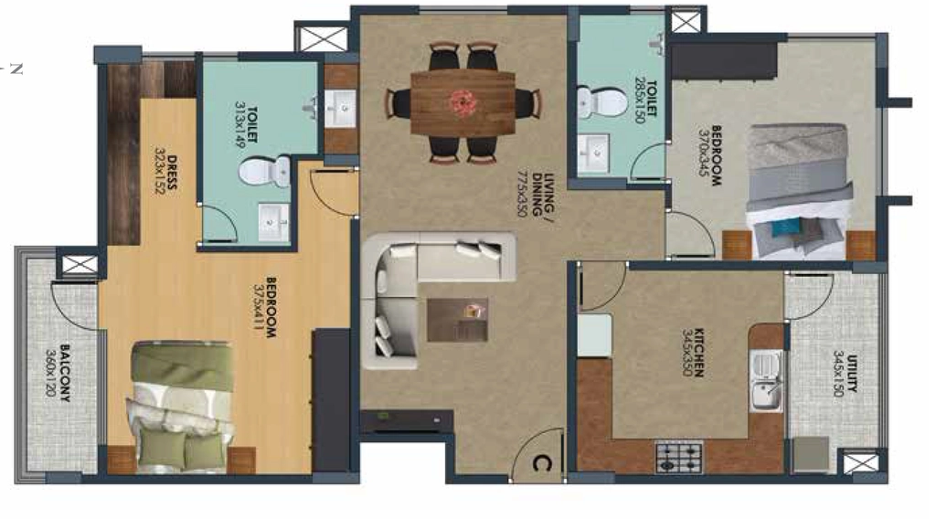 2 BHK Flat in Sowparnika Bhavani in Thycaud, Thiruvananthapuram - Image 931511