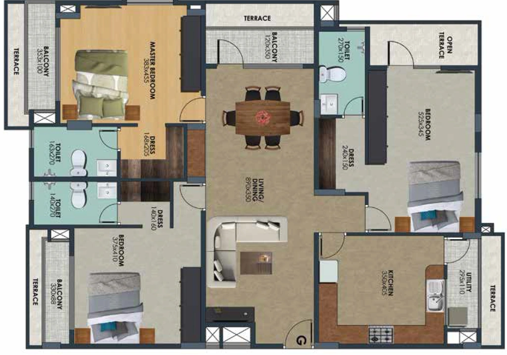 3 BHK Flat in Sowparnika Bhavani in Thycaud, Thiruvananthapuram - Image 931514