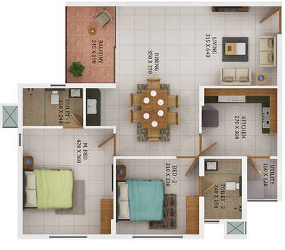 2 BHK Flat in Anta Icon in Karikkakam, Thiruvananthapuram - Image 931556
